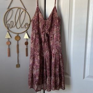 burgundy floral dress